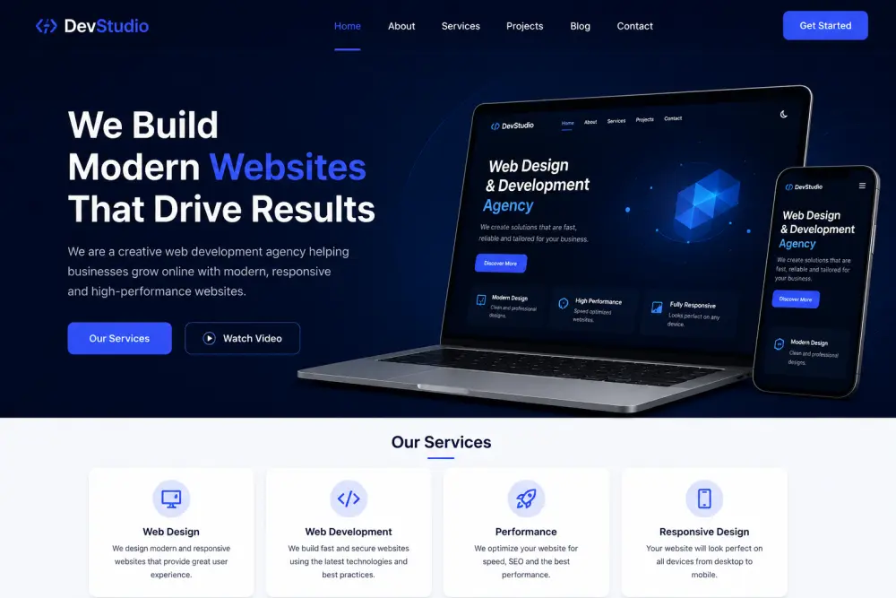 إنشاء صفحة ويب احترافية (Landing Page) متجاوبة وسريعة باستخدام HTML و CSS و JavaScript