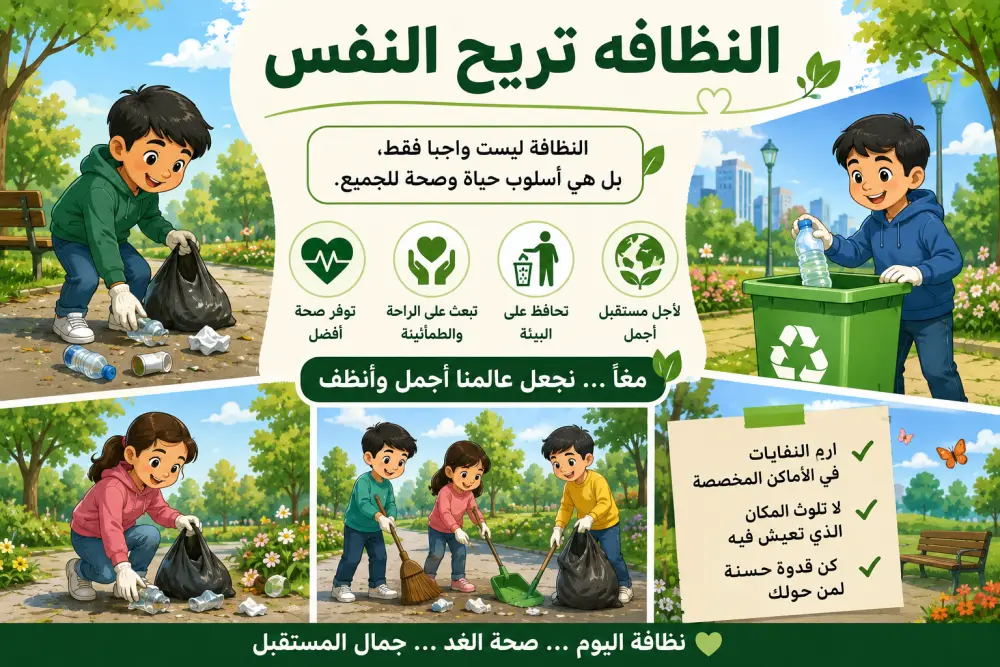 كتابه مقال عن النظافه وأهميتها وانواعها ونتائجها