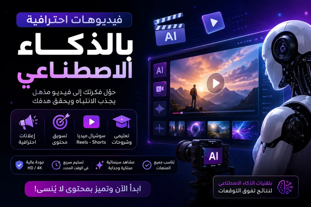 سأحول فكرتك إلى فيديو احترافي بالذكاء الاصطناعي بجودة عالية