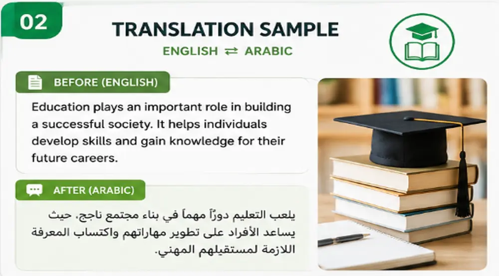 ترجمة احترافية للنصوص والمقالات من الإنجليزية إلى العربية بدقة عالية