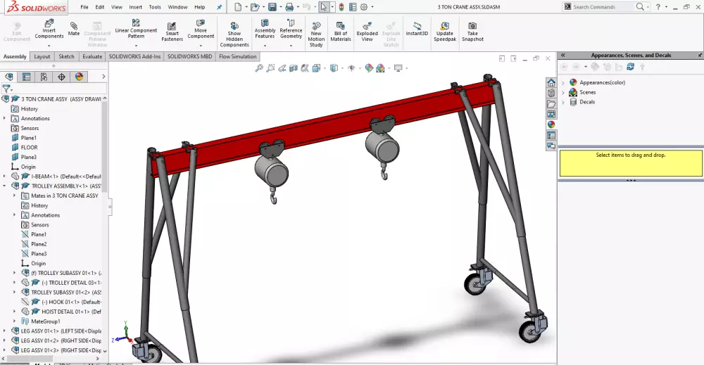 تصميم ودراسة ميكانيكية والمحاكاة solidworks