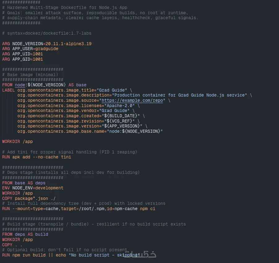 إعداد ملف Dockerfile أو CI/CD بسيط لمشروعك