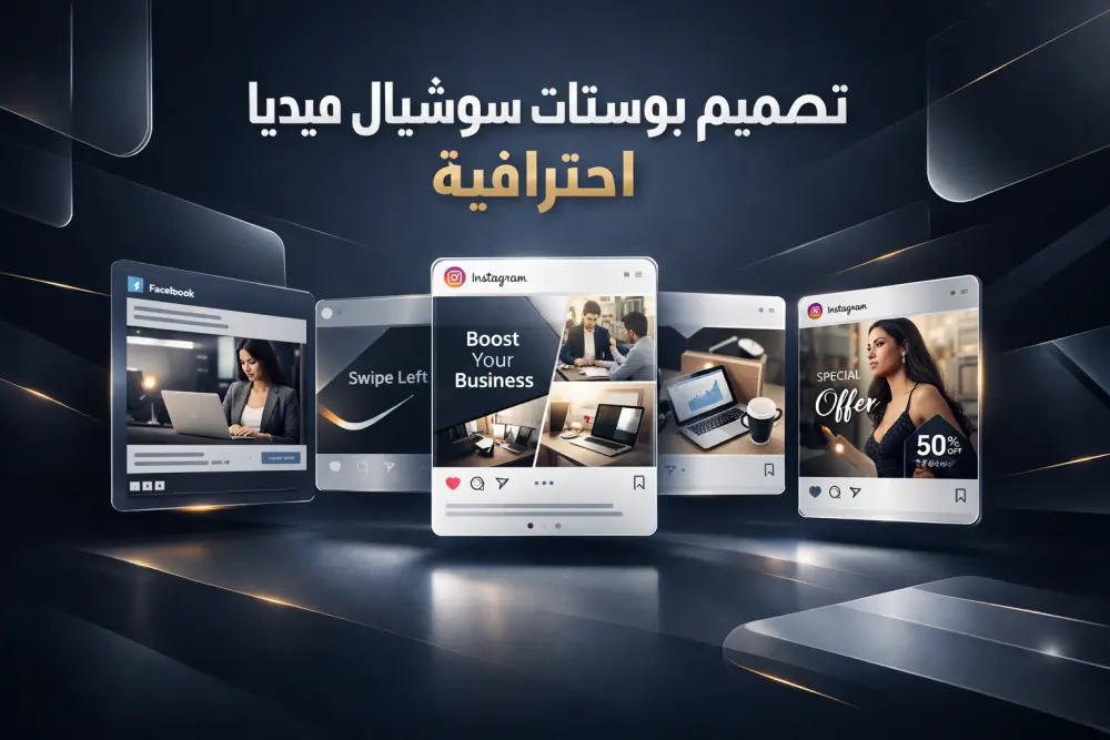 تصميم منشورات سوشيال ميديا احترافية