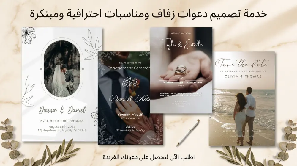 تصميم دعوة زفاف VIP لفرحك