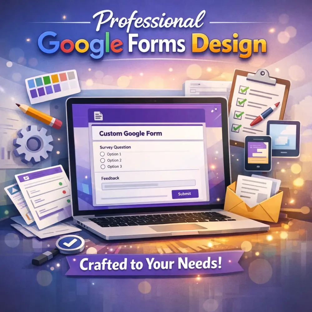 تصميم نموذج جوجل فورم - Google Form احترافي وجذاب حسب الطلب