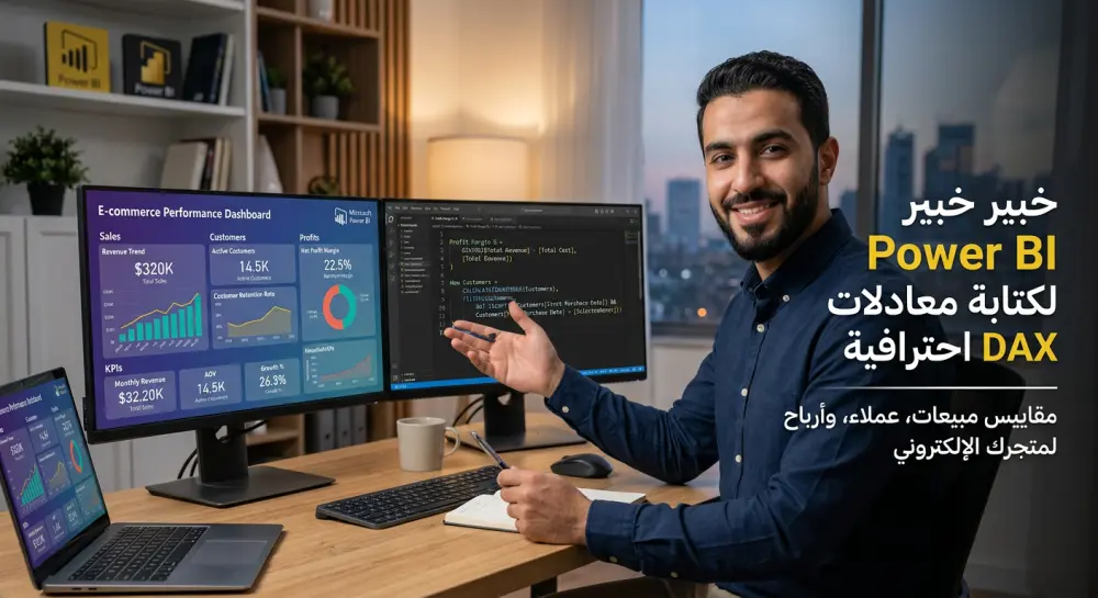 خبير Power BI لكتابة معادلات DAX احترافية: مقاييس مبيعات، عملاء، وأرباح لمتجرك الإلكتروني
