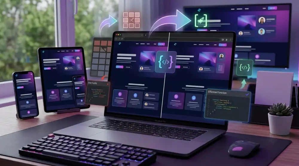 تحسين سرعة واجهات React و Next.js وإصلاح أخطاء التجاوب
