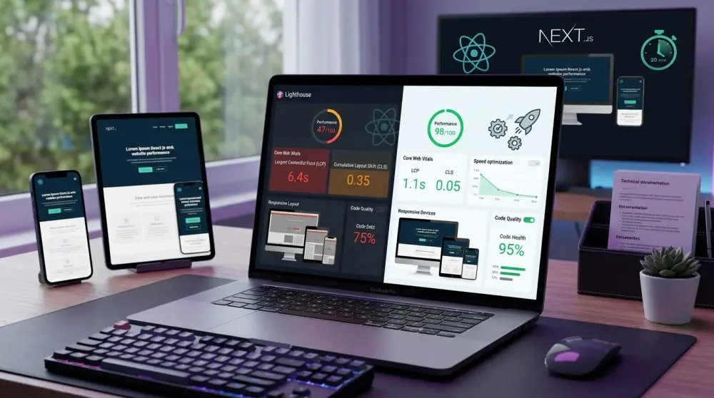 تحسين سرعة واجهات React و Next.js وإصلاح أخطاء التجاوب