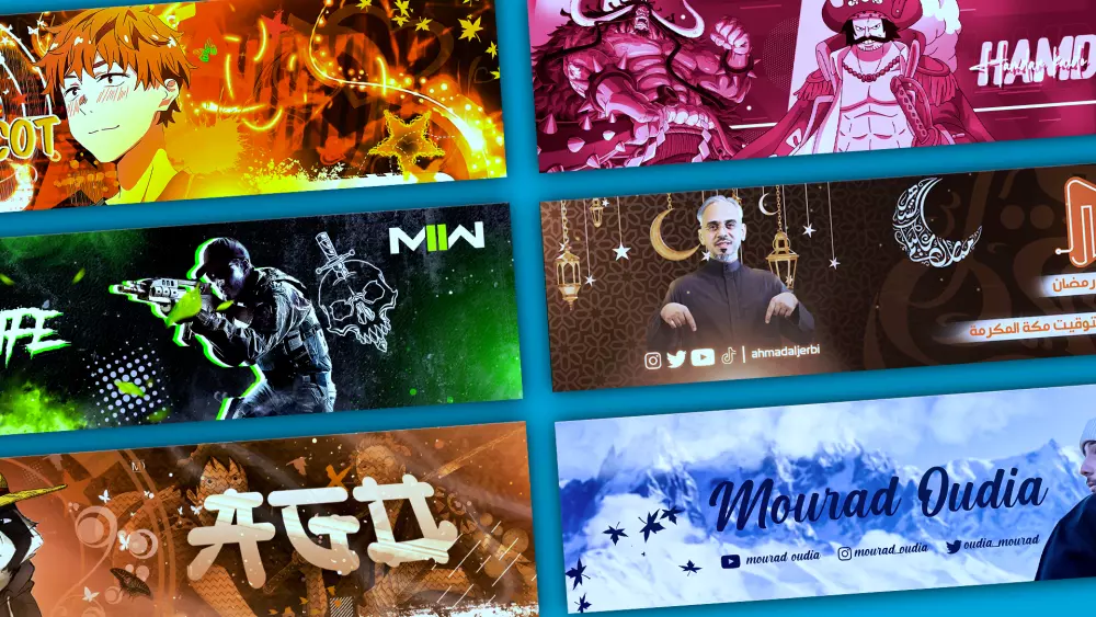 تصميم اغلفة و خلفيات احترافية لمختلف منصات التواصل الاجتماعي