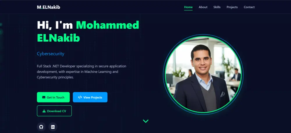 سأقوم بإنشاء موقع Portfolio احترافي من صفحة واحدة لعرض أعمالك ومهاراتك