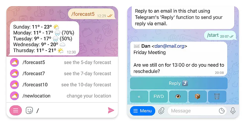 Chatbot احترافي (Telegram / WhatsApp) يعمل طوال الاسبوع