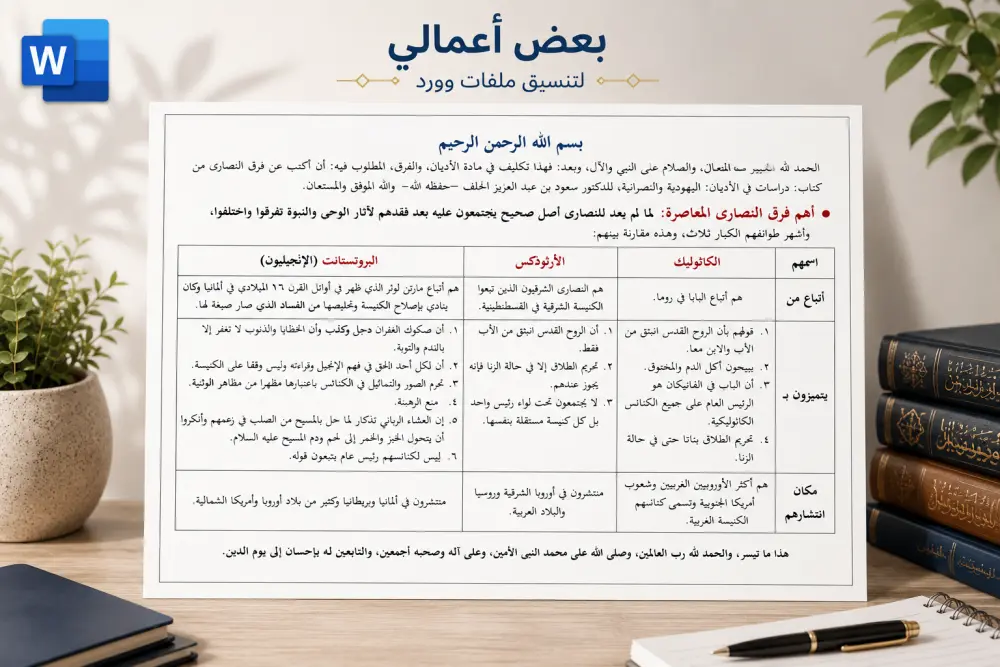 مِنْ وَإِلَى الوورد word، إعداد ملف وورد يناسب احتياجك.