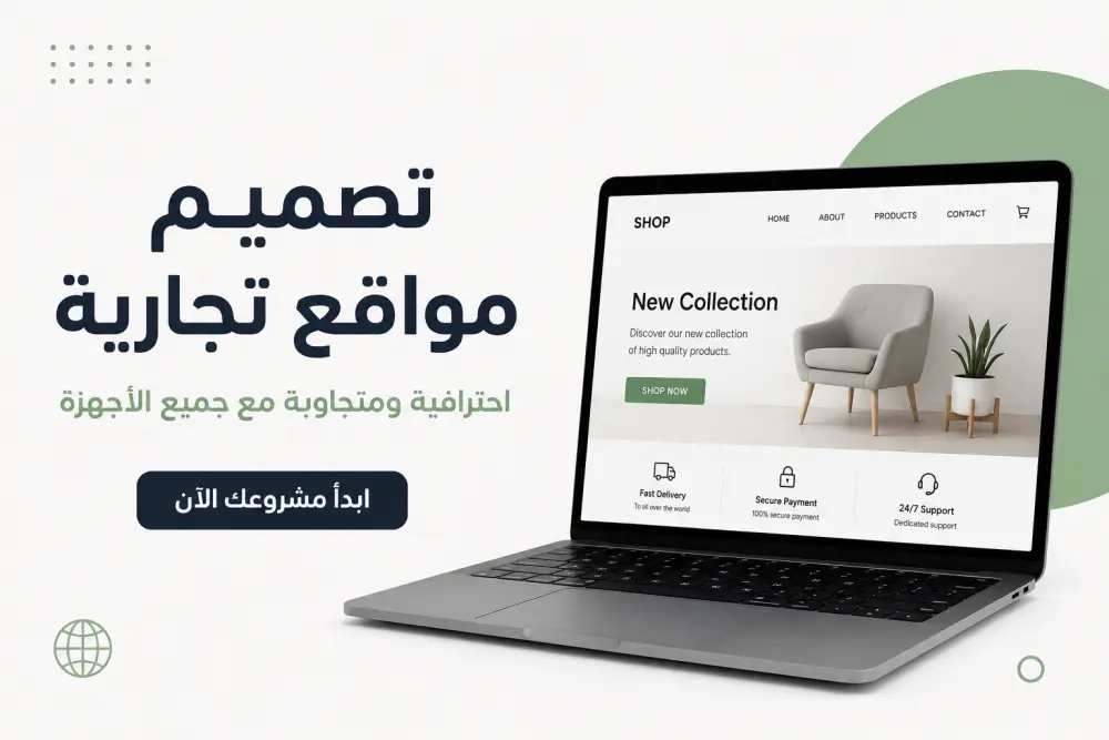 تصميم وتطوير موقع تجاري احترافي متجاوب مع جميع الأجهزة باستخدام HTML و CSS و JavaScript