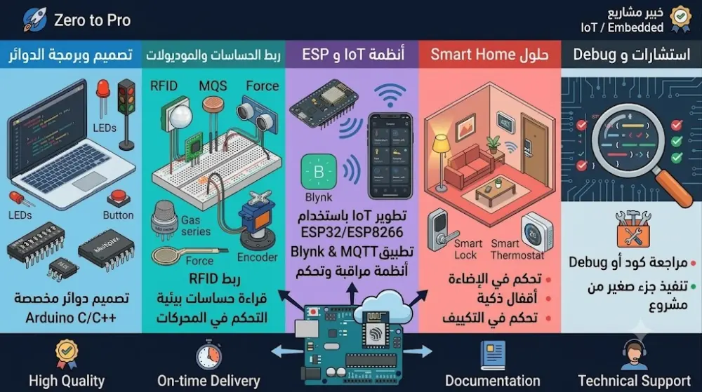 تنفيذ وبرمجة مشاريع إنترنت الأشياء باستخدام Arduino و ESP