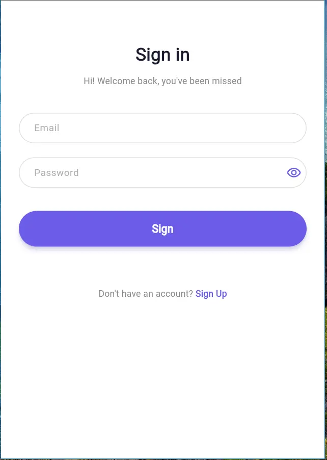 سأقوم بإنشاء شاشه Sign In باستخدام Flutter