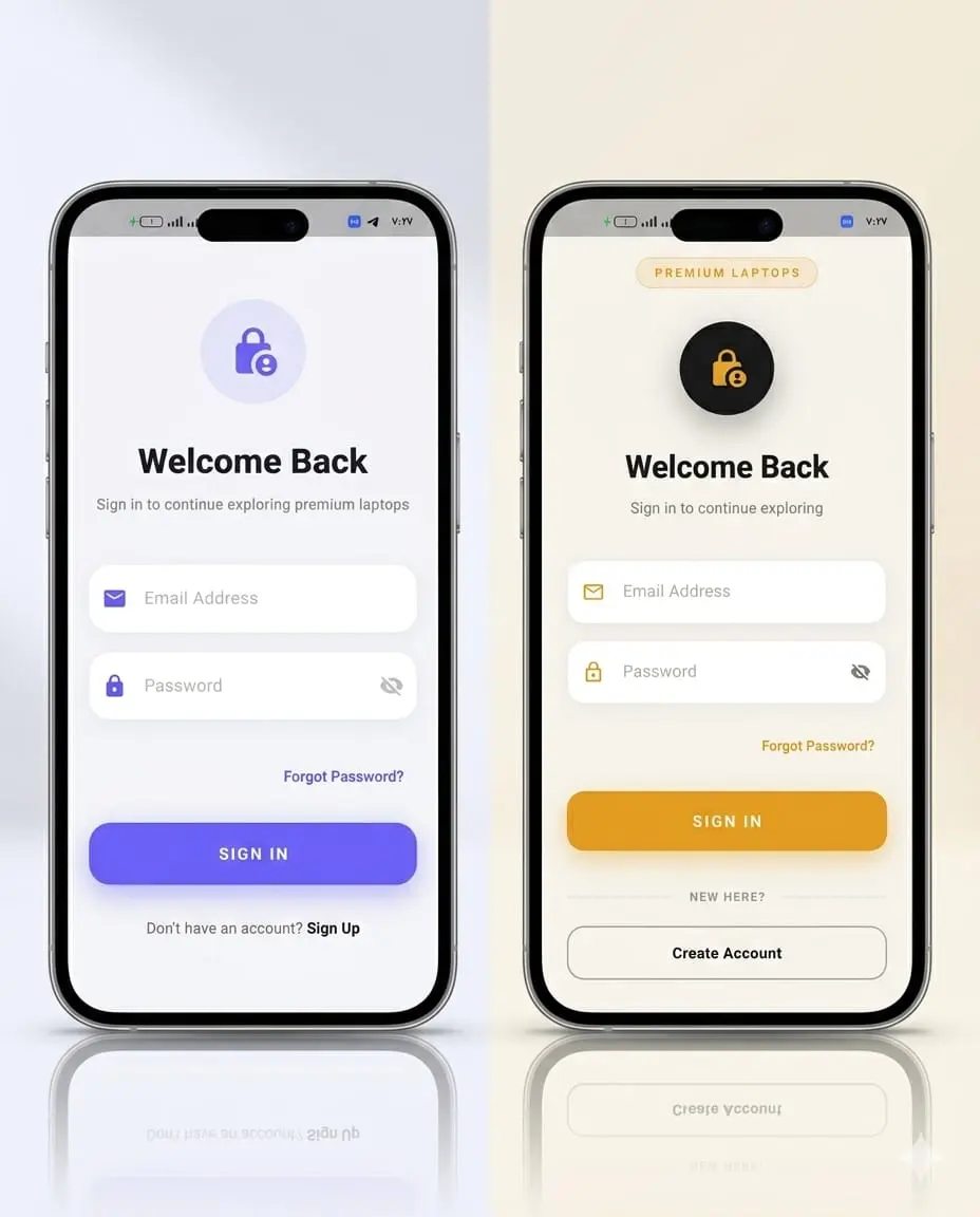 برمجه وتصميم شاشه تسجيل الدخول (Login Screen) احترافيه وعصريه لتطبيقات الجوال