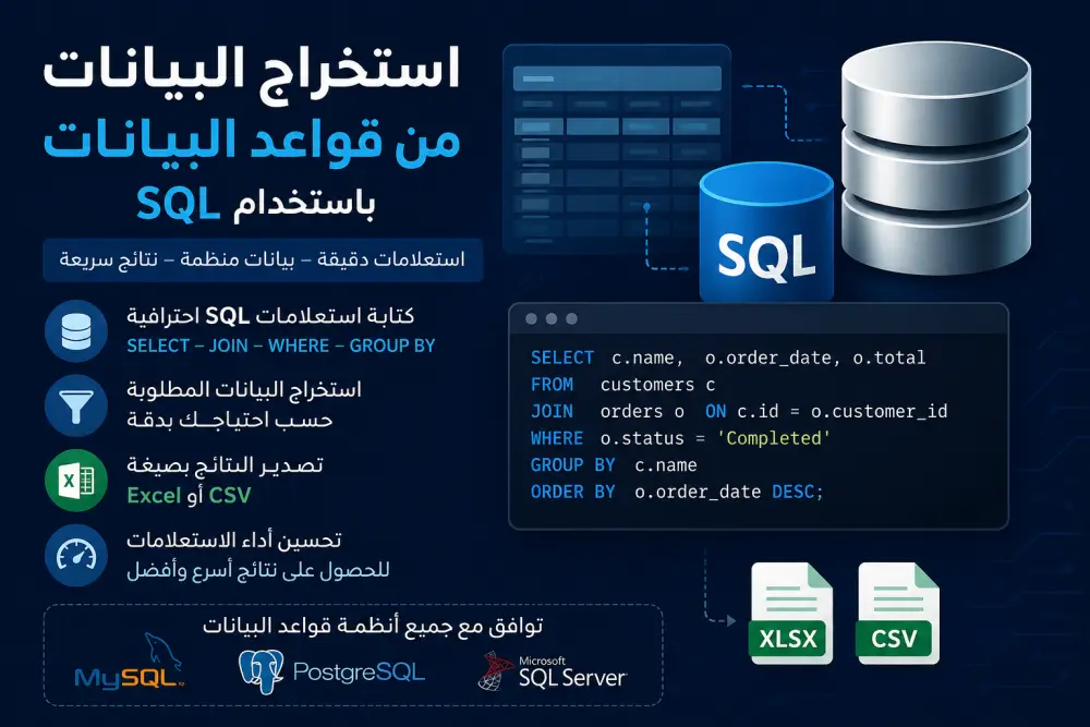استخراج البيانات من قواعد البيانات باستخدام SQL