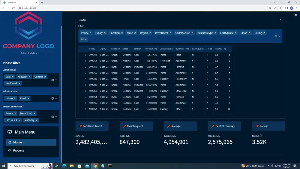 Interactive Data Web Apps and Dashboards using Streamlit