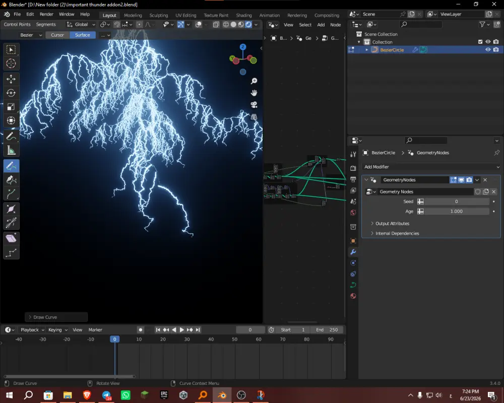 إضافة blender لتوليد تأثيرات البرق الواقعي للأفلام والأنميشن بنقرة زر