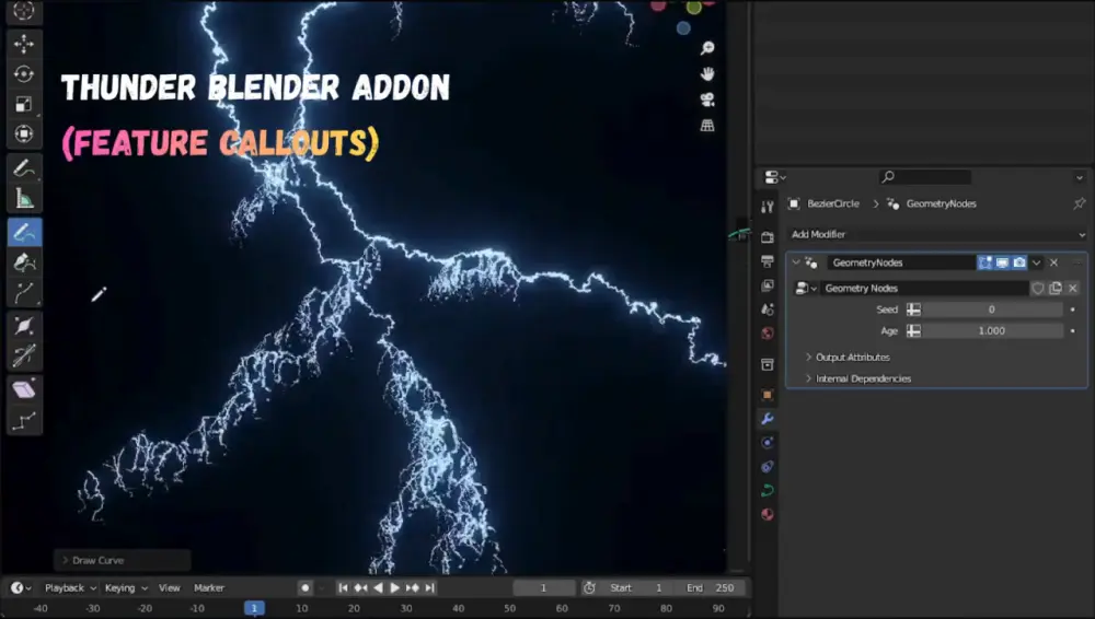 إضافة blender لتوليد تأثيرات البرق الواقعي للأفلام والأنميشن بنقرة زر