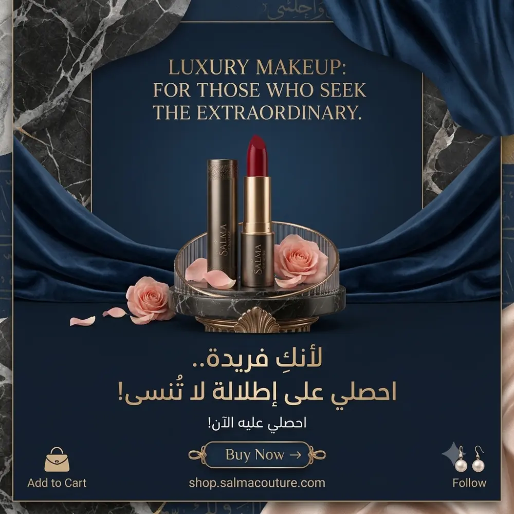 تصميم بوستات سوشيال ميديا فاخرة ( Luxury & Unique Ai post) لبراندات التجميل و الموضة