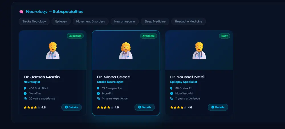 إنشاء موقع طبي متكامل مع عرض التخصصات والأطباء