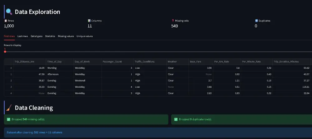 سأقوم ببناء نموذج تعلم آلة للتنبؤ بالقيم الرقمية باستخدام بياناتك مع واجهة استخدام جاهزة