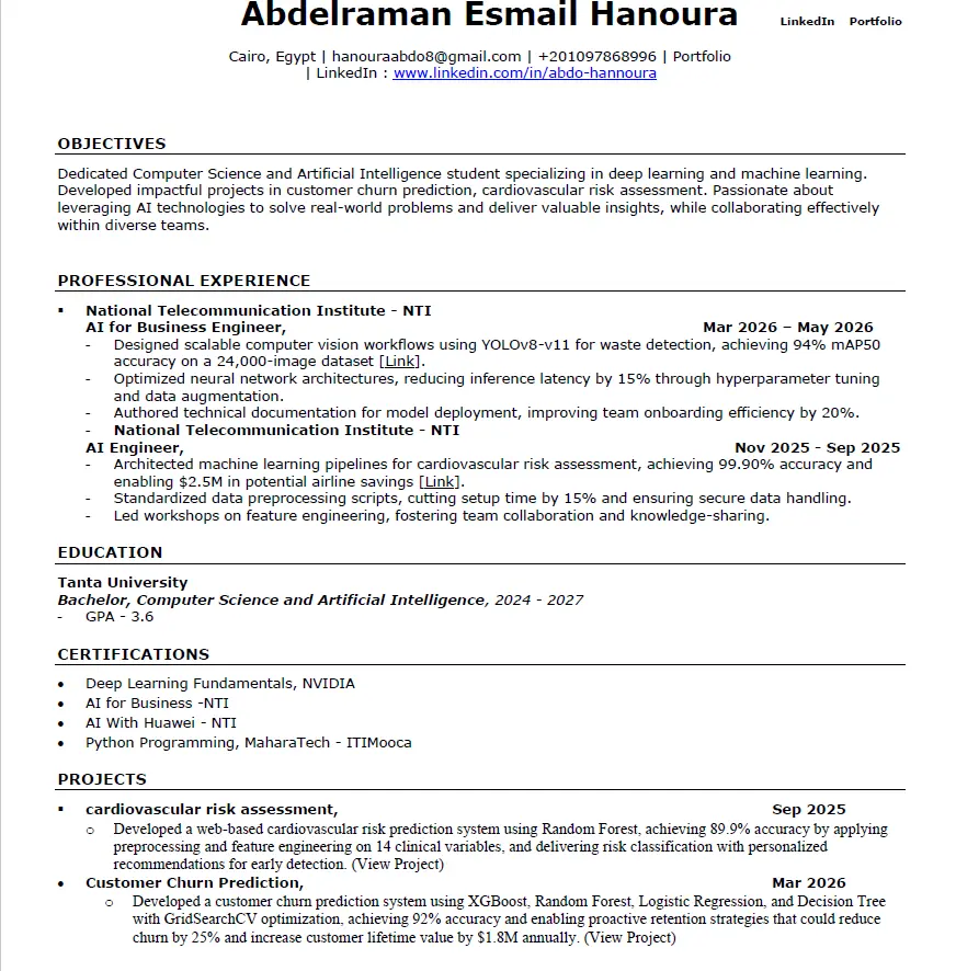 تصميم resume بشكل احترافى