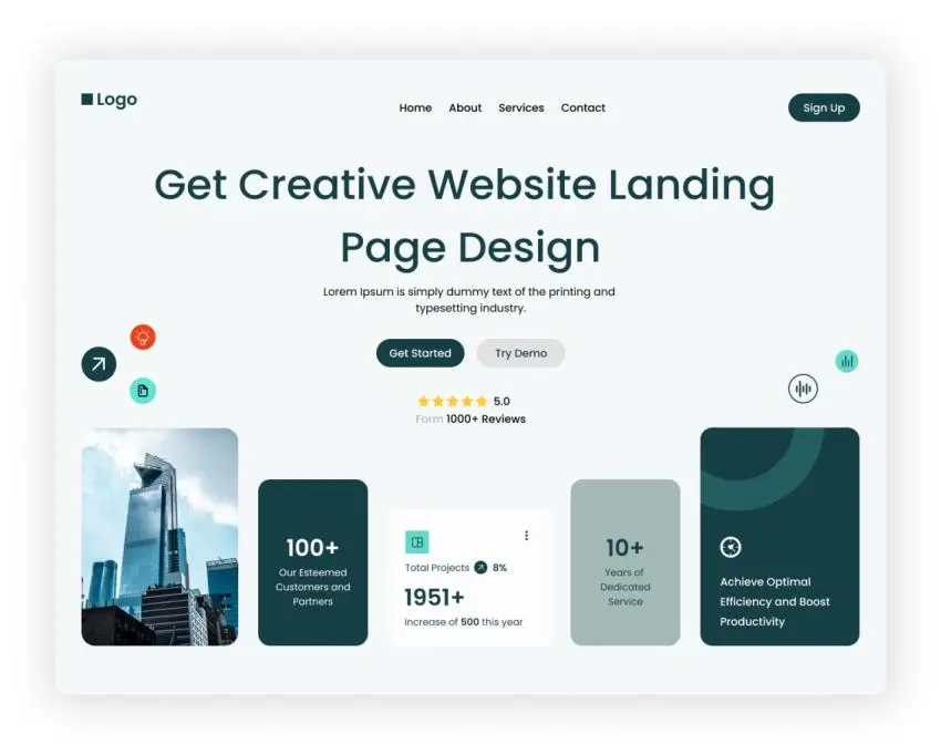 سأصمم Landing Page احترافية ومتجاوبة باستخدام HTML و CSS و JavaScript
