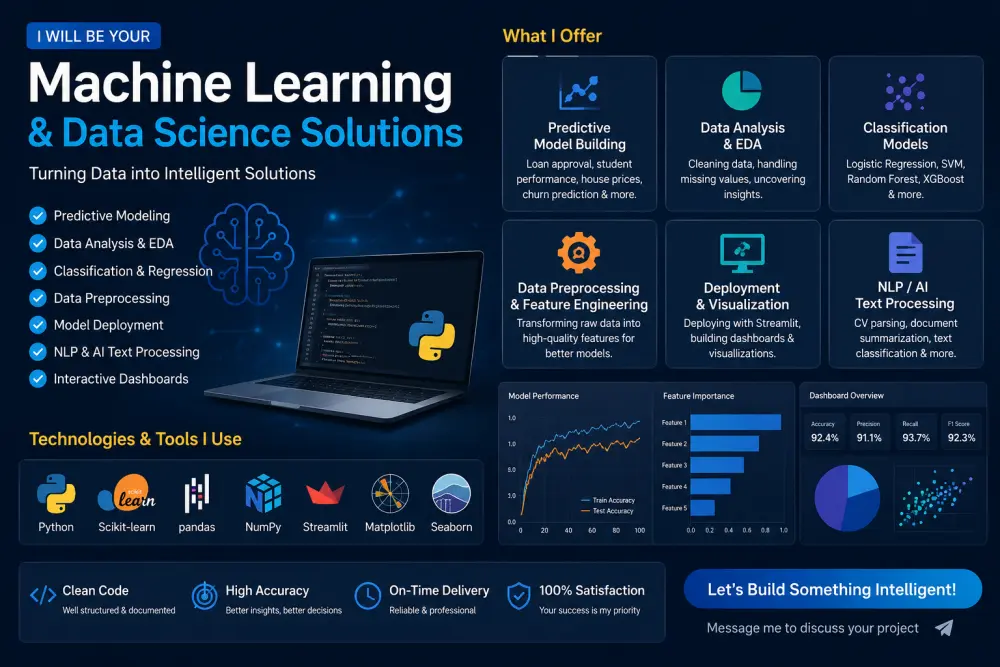 Building Machine learning models (regression, classification, etc) using Python