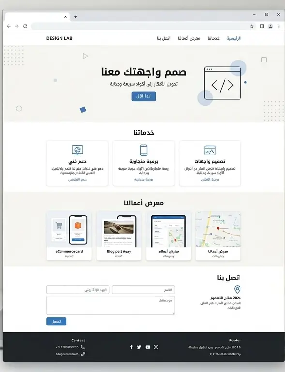 تحويل التصاميم الى واجهات مستخدم احترافية بـ HTML, CSS & Bootstrap