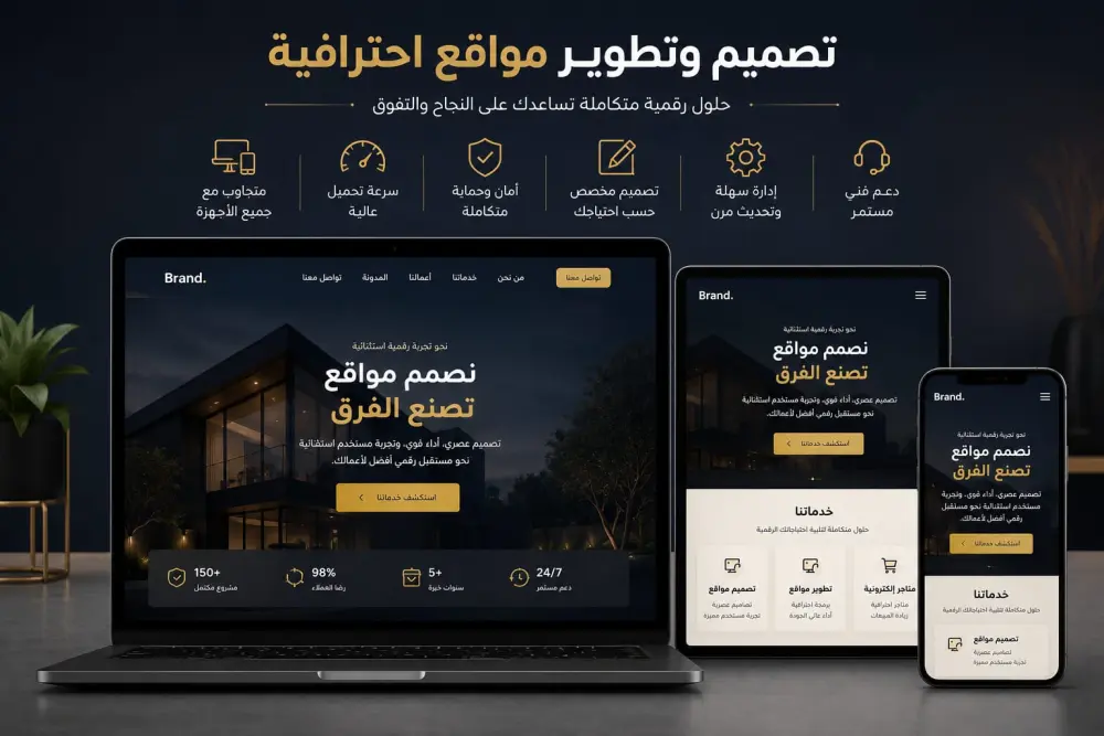 سأقوم بإنشاء موقع ويب احترافي ومتجاوب لجميع الأجهزة