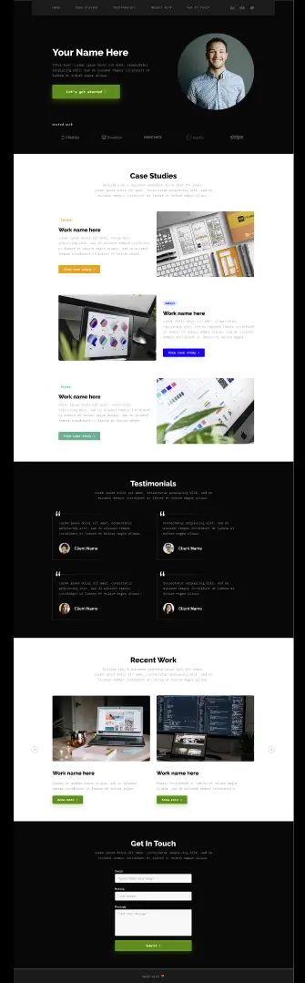 تصميم وتطوير Portfolio Website احترافي ومتجاوب