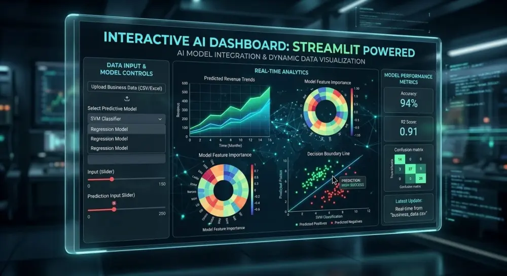 Interactive AI Dashboards: بناء لوحات تحكم تفاعلية ودمج نماذج الذكاء الاصطناعي باستخدام Python