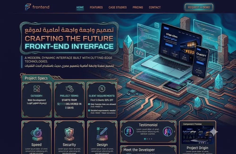 برمجة وتطوير صفحة هبوط (Landing Page) احترافية ومتجاوبة