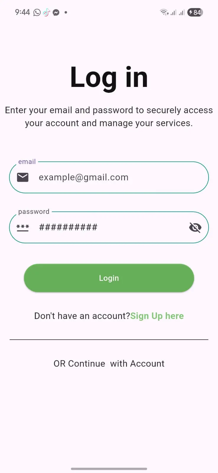 تقديم 3 صفحات تصميم جاهزة (تسجيل دخول – إنشاء حساب – استعادة كلمة المرور) بصيغة Flutter