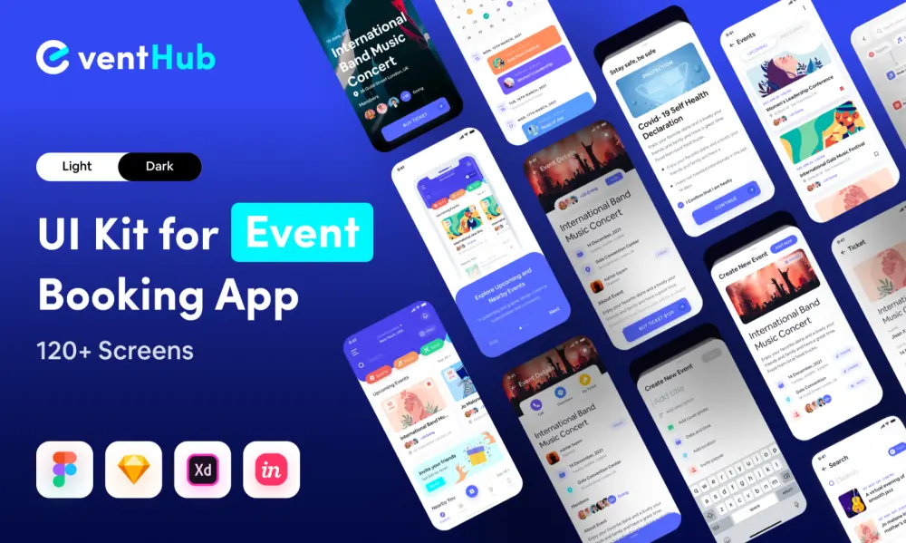 تصميم وبرمجة تطبيق حجز فعاليات (Event Booking App UI) احترافي + 120 شاشة - Flutter