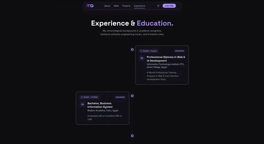 تصميم وتطوير بورتفوليو احترافي متعدد الصفحات (Multi-Page Portfolio)