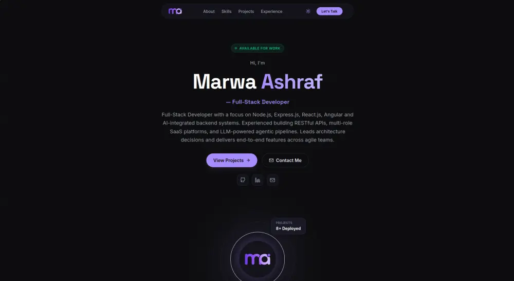 تصميم وتطوير بورتفوليو احترافي متعدد الصفحات (Multi-Page Portfolio)