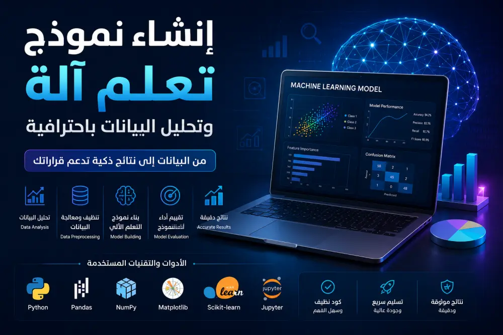 إنشاء نموذج تعلم آلة وتحليل البيانات باحترافية