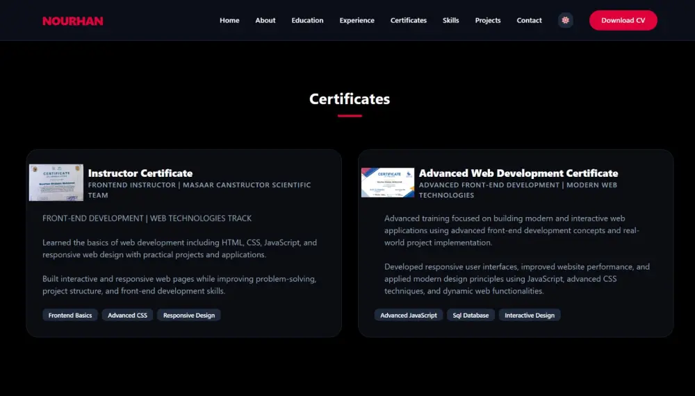 إنشاء portfolio احترافي