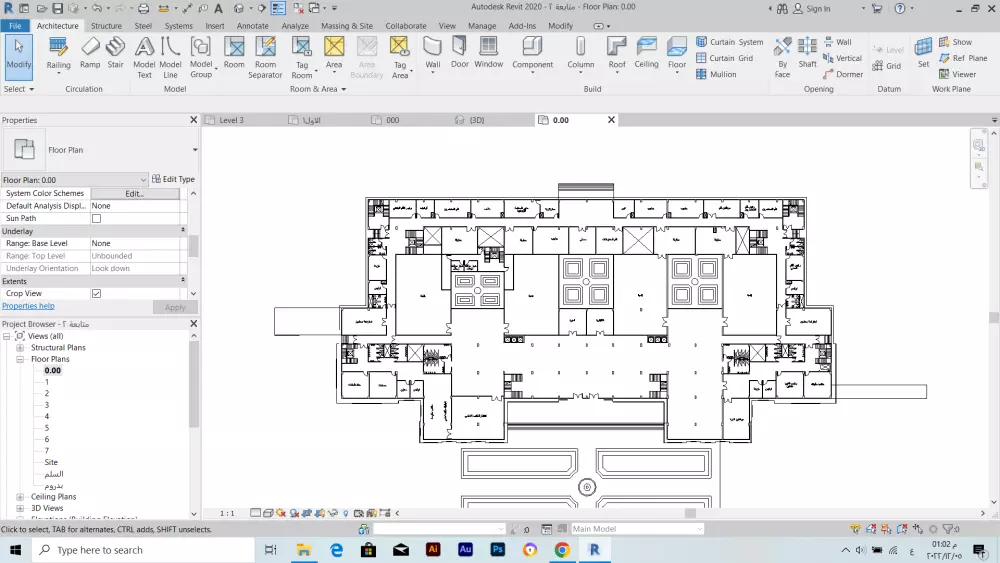تحويل تصاميم البلانات للمباني الكروكي او صورة تريد تقليدها الي تصميم علي الريفيت