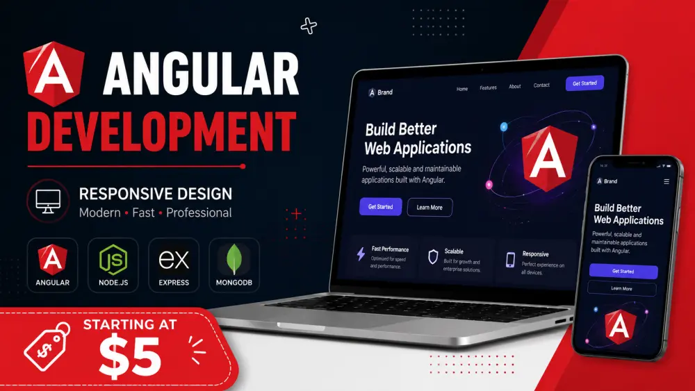 إنشاء صفحة (Landing Page) احترافية ومتجاوبة باستخدام (Angular or React)