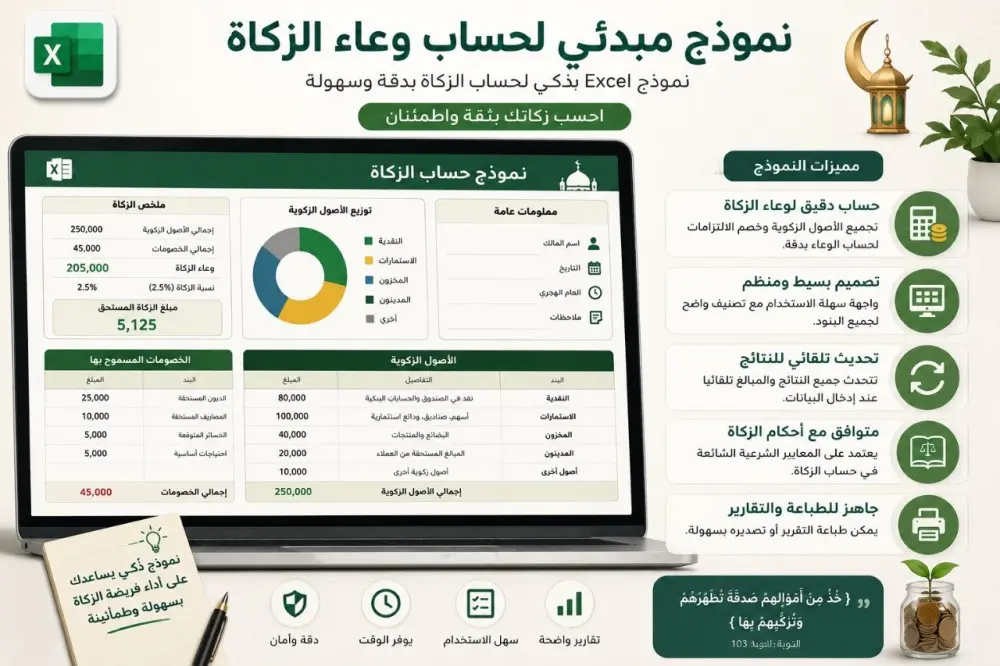 إعداد نموذج مبدئي لحساب وعاء الزكاة