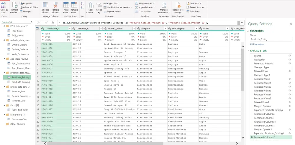 تنظيف البيانات باستخدام Power Query في Excel وPower BI
