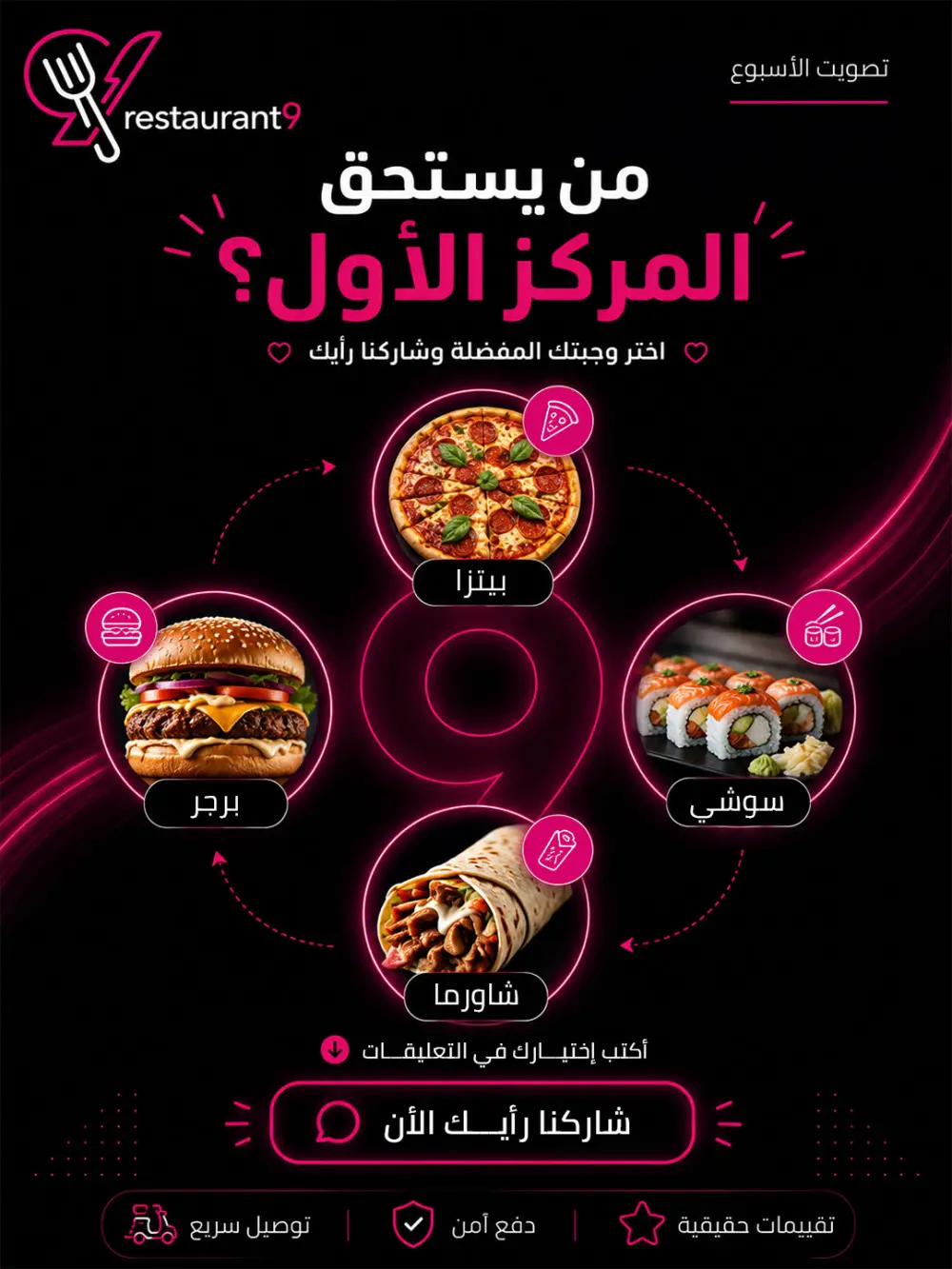 تصميم منشورات سوشيال ميديا احترافية للمطاعم والمطابخ