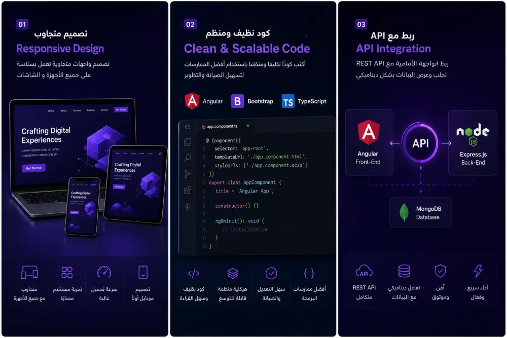 تطوير واجهات ويب احترافية باستخدام Angular وBootstrap