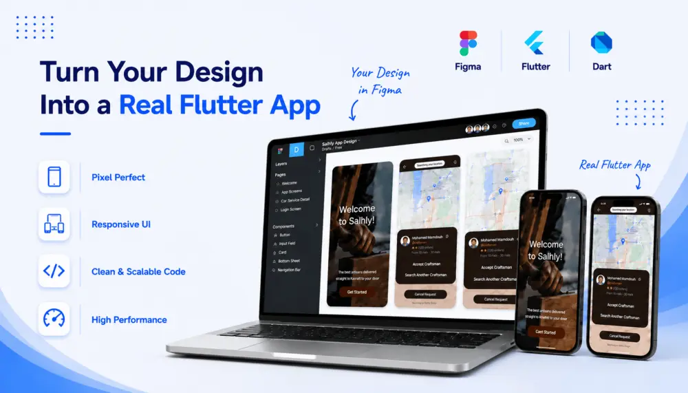 تحويل تصميم Figma UI إلى تطبيق Flutter متجاوب باحترافية
