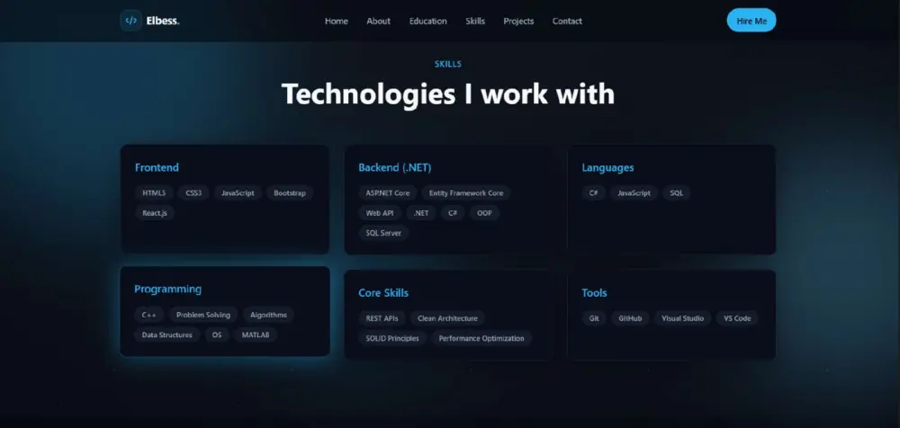 أقدم خدمة تصميم وتنفيذ موقع ملف أعمال (Portfolio) احترافي يعكس مهاراتك وخبراتك بشكل منظم وجذاب.