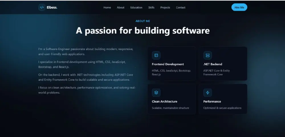 أقدم خدمة تصميم وتنفيذ موقع ملف أعمال (Portfolio) احترافي يعكس مهاراتك وخبراتك بشكل منظم وجذاب.